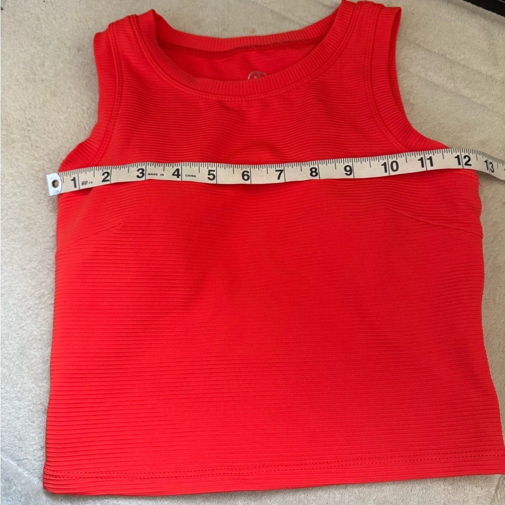 Red Ribbed Gym Tank Top - Picture 3 of 7